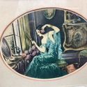 Art Deco Artwork Print Female at Vanity w Mirror L
