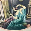 Art Deco Artwork Print Female at Vanity w Mirror L