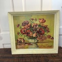 Vintage Oil Painting Still Life Orange Red Poppies