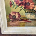 Vintage Oil Painting Still Life Orange Red Poppies