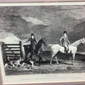 The Hunter Engraving Print Horses Riders Dogs Engl