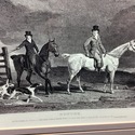 The Hunter Engraving Print Horses Riders Dogs Engl