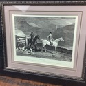 The Hunter Engraving Print Horses Riders Dogs Engl