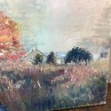 Vintage Oil Painting Landscape Country Farm House 
