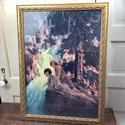 Vintage Maxfield Parrish Waterfall Print Reverse I