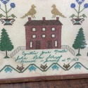 Vintage Sampler 1969 Wedding Folk Pattern House Tr