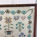 Vintage Sampler 1969 Wedding Folk Pattern House Tr