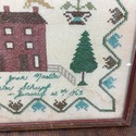 Vintage Sampler 1969 Wedding Folk Pattern House Tr