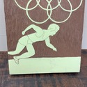 Vintage Olympic Themed wood printing block runner 