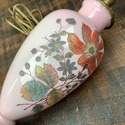 Pair Antique Pink Bristol Glass Lamps Enamel Hand 