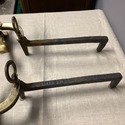 Set Pair Rostand Brass Anchor Fireplace Andirons 5