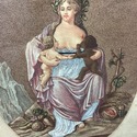 Antique Print La Nature French Female Breastfeedin