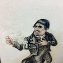 Antique Print Quilp Dickens Character Framed Dwarf
