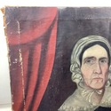 Antique Oil Painting Female Portrait Dark Stern La