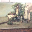 Oil Painting Italian Patio Veranda by Mario Maresc