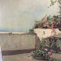Oil Painting Italian Patio Veranda by Mario Maresc