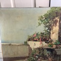 Oil Painting Italian Patio Veranda by Mario Maresc