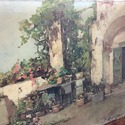 Oil Painting Italian Patio Veranda by Mario Maresc