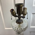 Antique French Empire Glass Column Table Lamp Cori