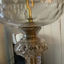 Antique French Empire Glass Column Table Lamp Cori