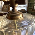 Antique French Empire Glass Column Table Lamp Cori