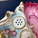 Porcelain Double Inkwell Pink Gold Raised Floral I