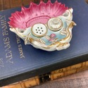 Porcelain Double Inkwell Pink Gold Raised Floral I
