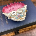 Porcelain Double Inkwell Pink Gold Raised Floral I
