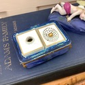 Antique Boxed Double Inkwell Porcelain Hand Painte