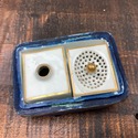 Antique Boxed Double Inkwell Porcelain Hand Painte