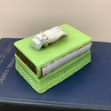 Double Porcelain Inkwell Hand on Closed Book Box G