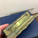 Vintage Brass Stamp Box Holder Rococo Design Cheru