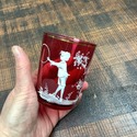 Antique Mary Gregory Cranberry Glass Beverage Glas