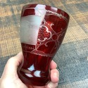 Antique Ruby Red Bohemian Cup Glass Paradi Emlek P