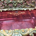Antique Cranberry Glass Vanity Trinket Open Box En