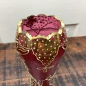Bohemian Cranberry Glass Vase Art Nouveau Antique 