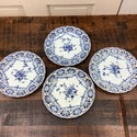 4 Meissen Reticulated Plates Blue Onion Blue White
