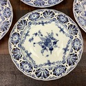 4 Meissen Reticulated Plates Blue Onion Blue White