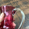 Pilgrim Glass Cranberry Pitcher Jug Pulled Clear H