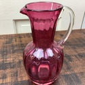 Pilgrim Glass Cranberry Pitcher Jug Pulled Clear H