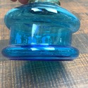 Antique Miniature Oil Lamp Blue Glass Hand Painted