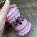 Victorian Pink Cased Glass Miniature Oil Lamp Flor