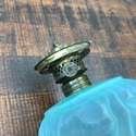 Blue Satin Glass Miniature Oil Lamp Drape Petal Pa