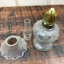 Miniature Oil Lamp Clear Glass Princess Feather Be