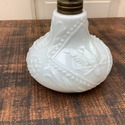 Miniature White Milk Glass Oil Lamp American Eagle