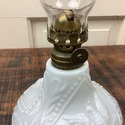 Miniature White Milk Glass Oil Lamp American Eagle