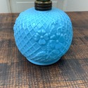 Victorian Blue Milk Glass Miniature Oil Lamp Latti