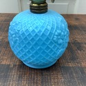 Victorian Blue Milk Glass Miniature Oil Lamp Latti