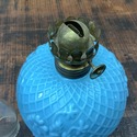 Victorian Blue Milk Glass Miniature Oil Lamp Latti