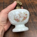 Antique Victorian Miniature Oil Lamp Milk Glass Ch